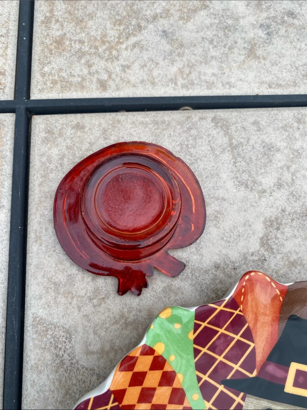 Thanksgiving Turkey Plate and Autumn Glass Tealight Holders
